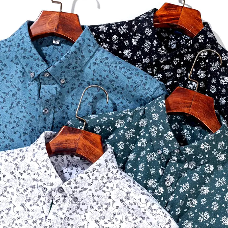 Camisa Masculina Italiana Com Estampa Floral