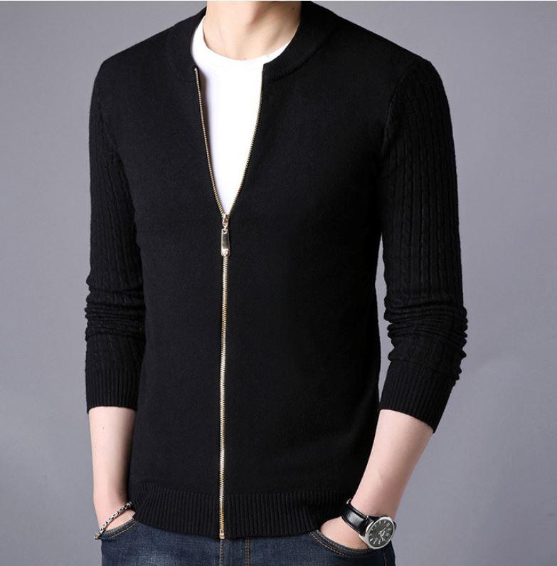 Cardigan Masculino Com Fecho Em Ziper