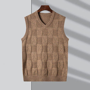 Top Grade New Fashion Brand Knit Pullover Sleeveless Sweater Vest Men V-Neck Sleeveless Preppy Trendy Casual Mens Clothes 2023